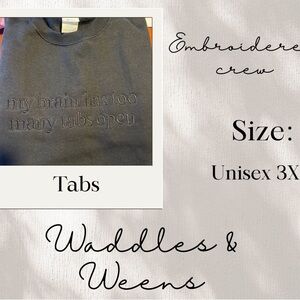 Gray Embroidered Crewneck Sweatshirt